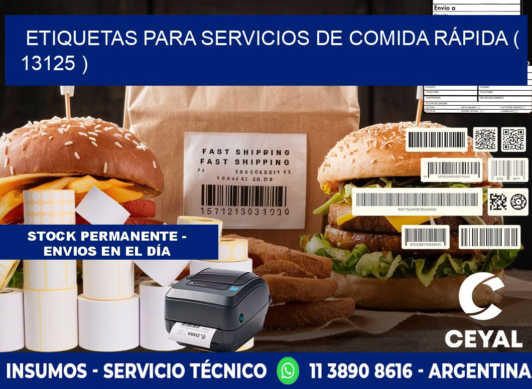 ETIQUETAS PARA SERVICIOS DE COMIDA RÁPIDA ( 13125 )