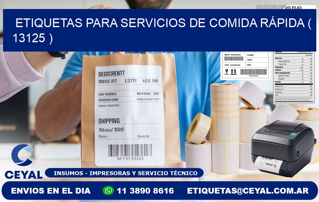 ETIQUETAS PARA SERVICIOS DE COMIDA RÁPIDA ( 13125 )