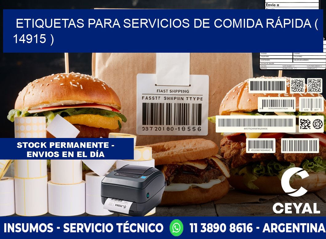 ETIQUETAS PARA SERVICIOS DE COMIDA RÁPIDA ( 14915 )