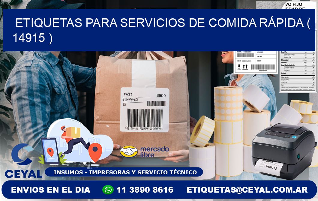 ETIQUETAS PARA SERVICIOS DE COMIDA RÁPIDA ( 14915 )