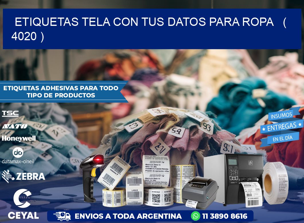 ETIQUETAS TELA CON TUS DATOS PARA ROPA   ( 4020 )