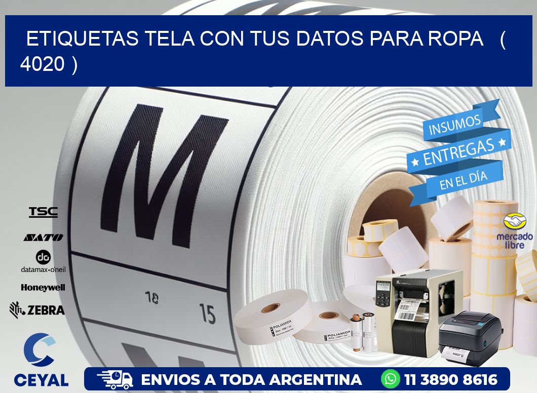 ETIQUETAS TELA CON TUS DATOS PARA ROPA   ( 4020 )