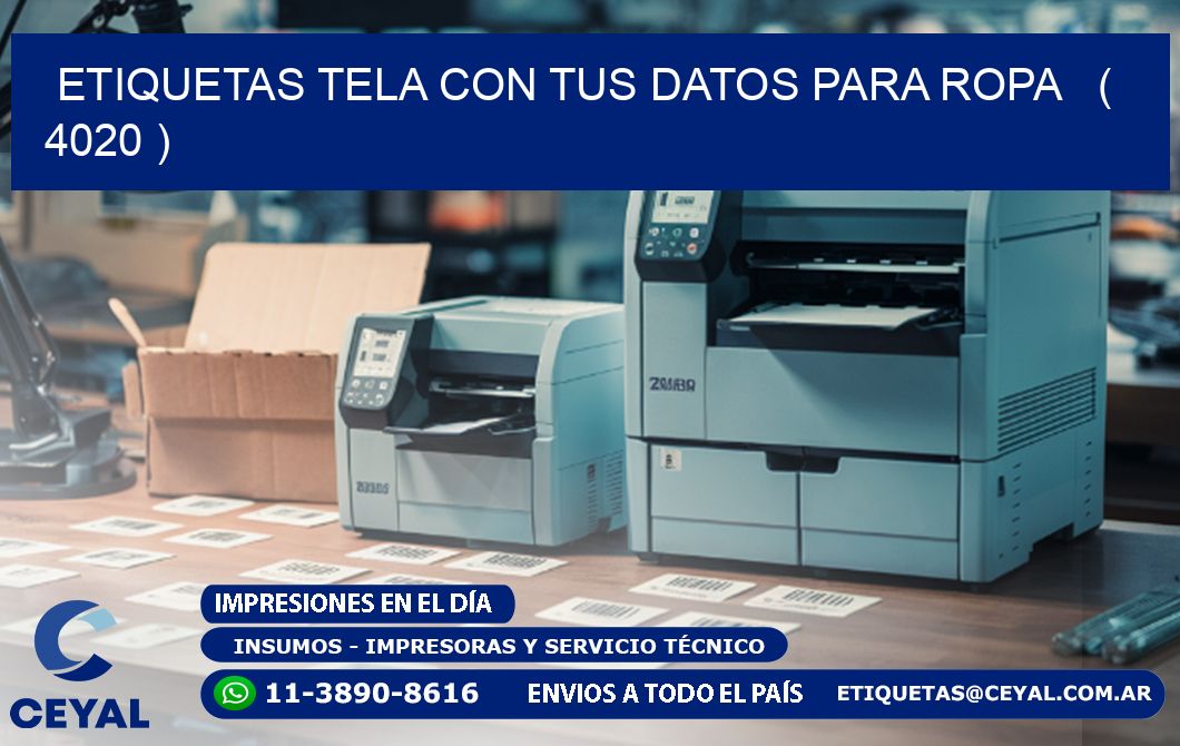 ETIQUETAS TELA CON TUS DATOS PARA ROPA   ( 4020 )