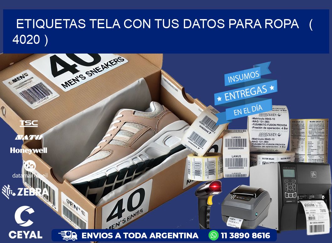 ETIQUETAS TELA CON TUS DATOS PARA ROPA   ( 4020 )