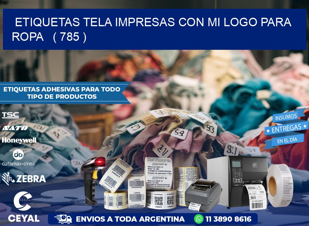 ETIQUETAS TELA IMPRESAS CON MI LOGO PARA ROPA   ( 785 )