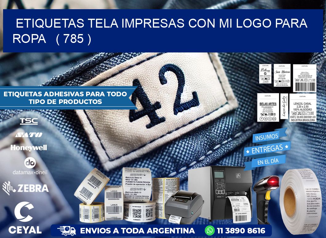 ETIQUETAS TELA IMPRESAS CON MI LOGO PARA ROPA   ( 785 )