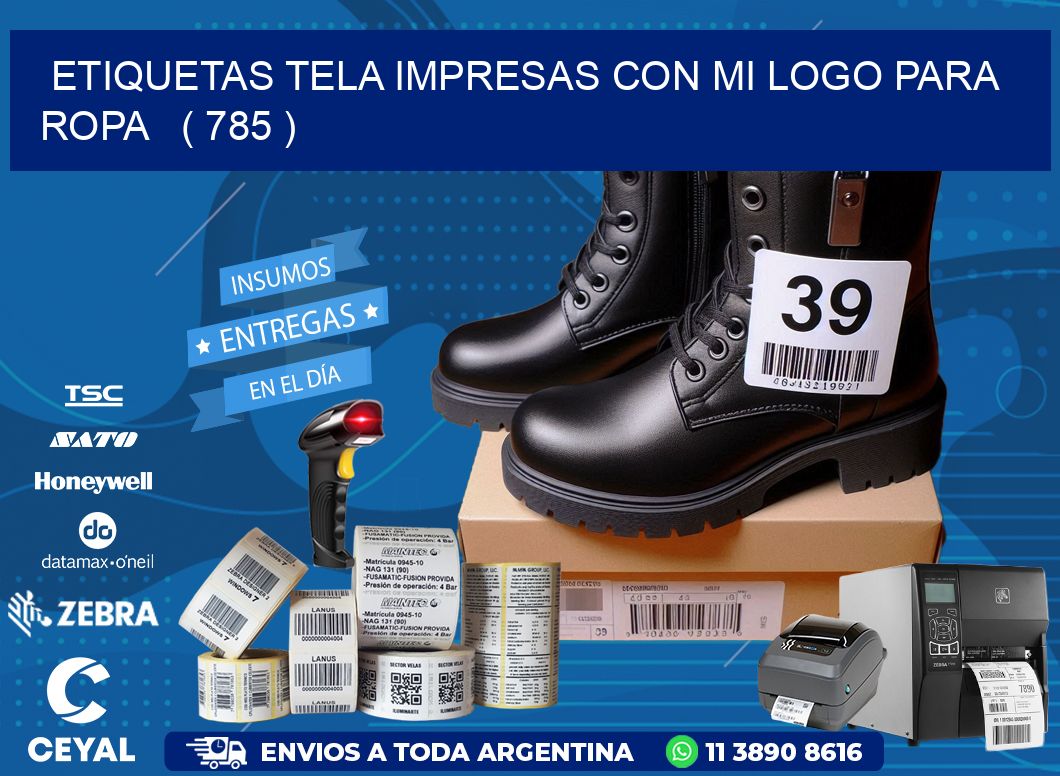 ETIQUETAS TELA IMPRESAS CON MI LOGO PARA ROPA   ( 785 )