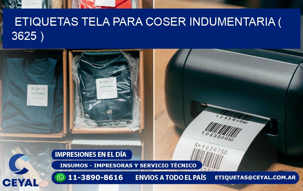 ETIQUETAS TELA PARA COSER INDUMENTARIA ( 3625 )