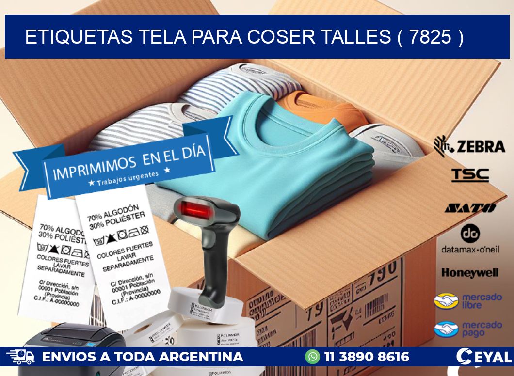 ETIQUETAS TELA PARA COSER TALLES ( 7825 )