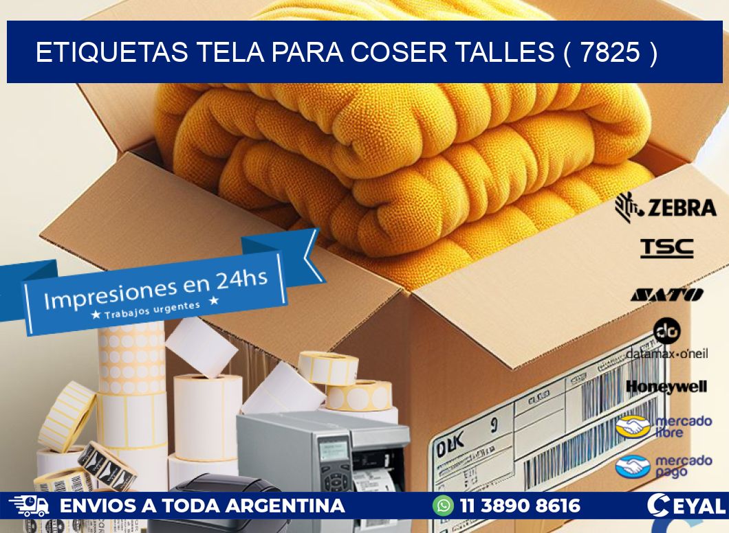 ETIQUETAS TELA PARA COSER TALLES ( 7825 )