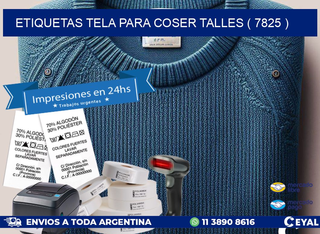 ETIQUETAS TELA PARA COSER TALLES ( 7825 )