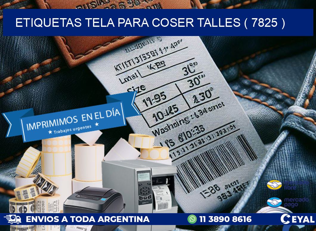 ETIQUETAS TELA PARA COSER TALLES ( 7825 )