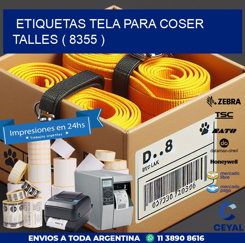ETIQUETAS TELA PARA COSER TALLES ( 8355 )