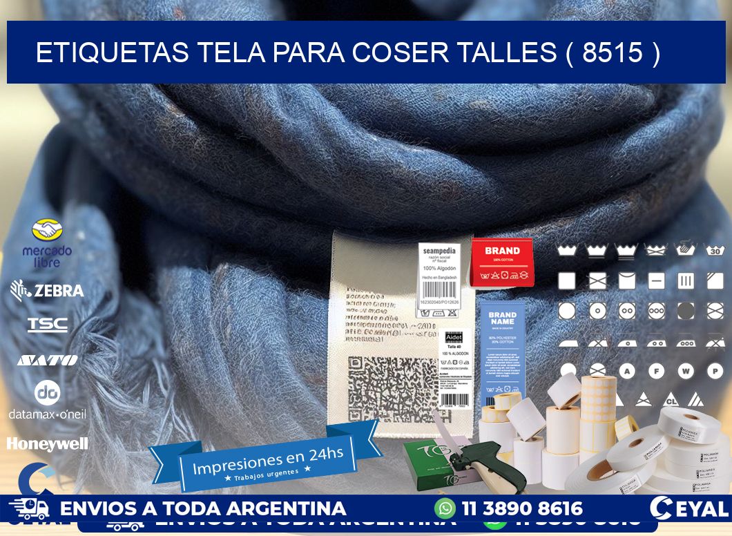 ETIQUETAS TELA PARA COSER TALLES ( 8515 )