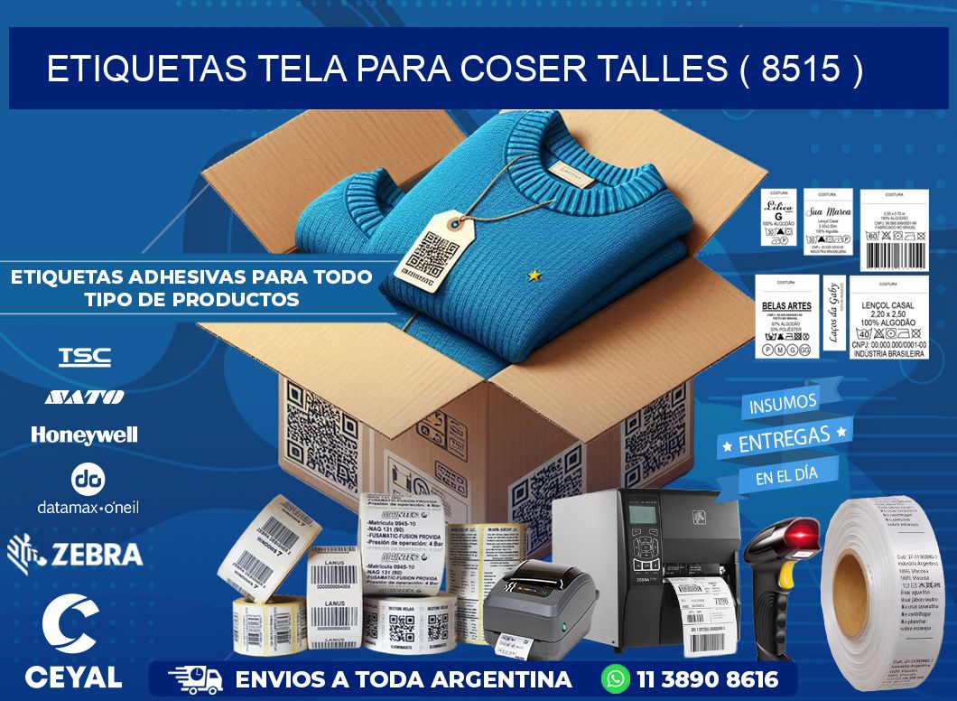 ETIQUETAS TELA PARA COSER TALLES ( 8515 )