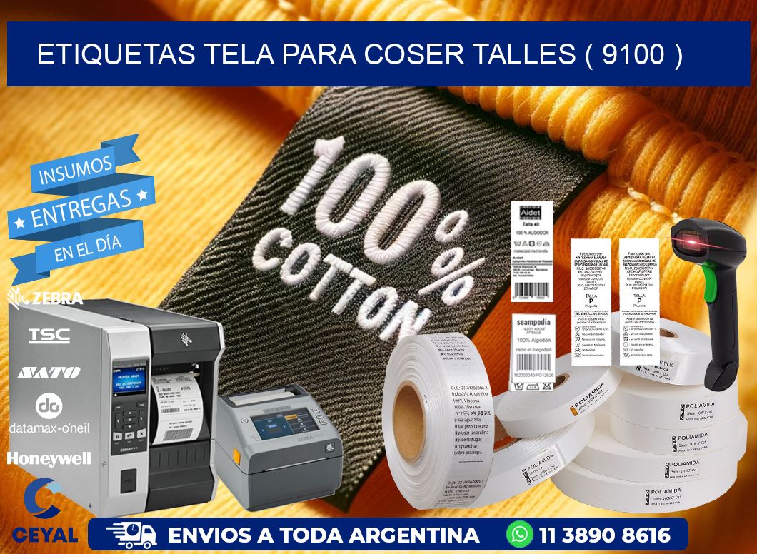 ETIQUETAS TELA PARA COSER TALLES ( 9100 )