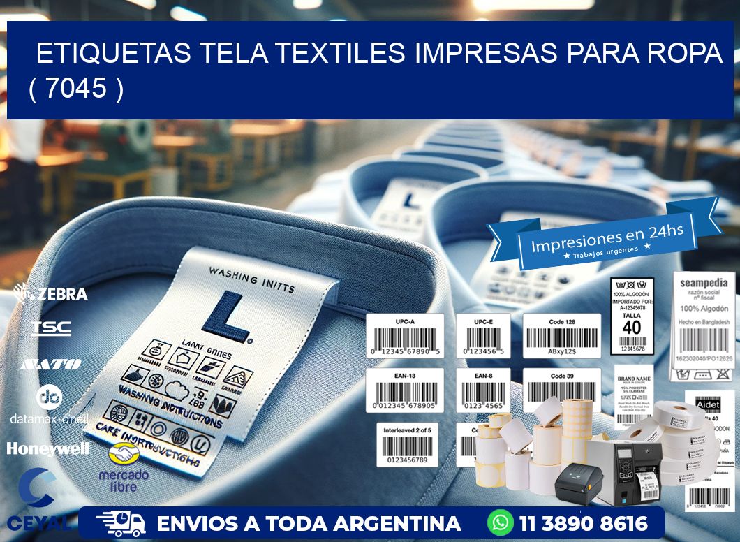 ETIQUETAS TELA TEXTILES IMPRESAS PARA ROPA   ( 7045 )
