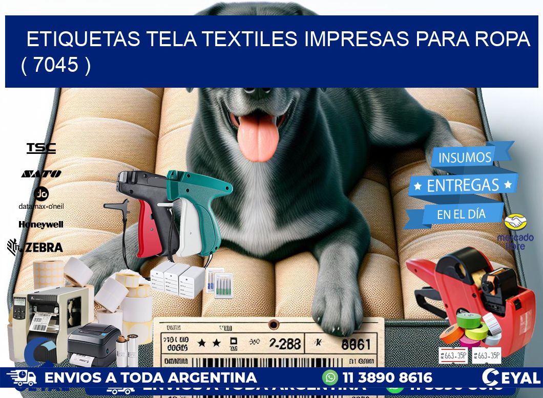 ETIQUETAS TELA TEXTILES IMPRESAS PARA ROPA   ( 7045 )