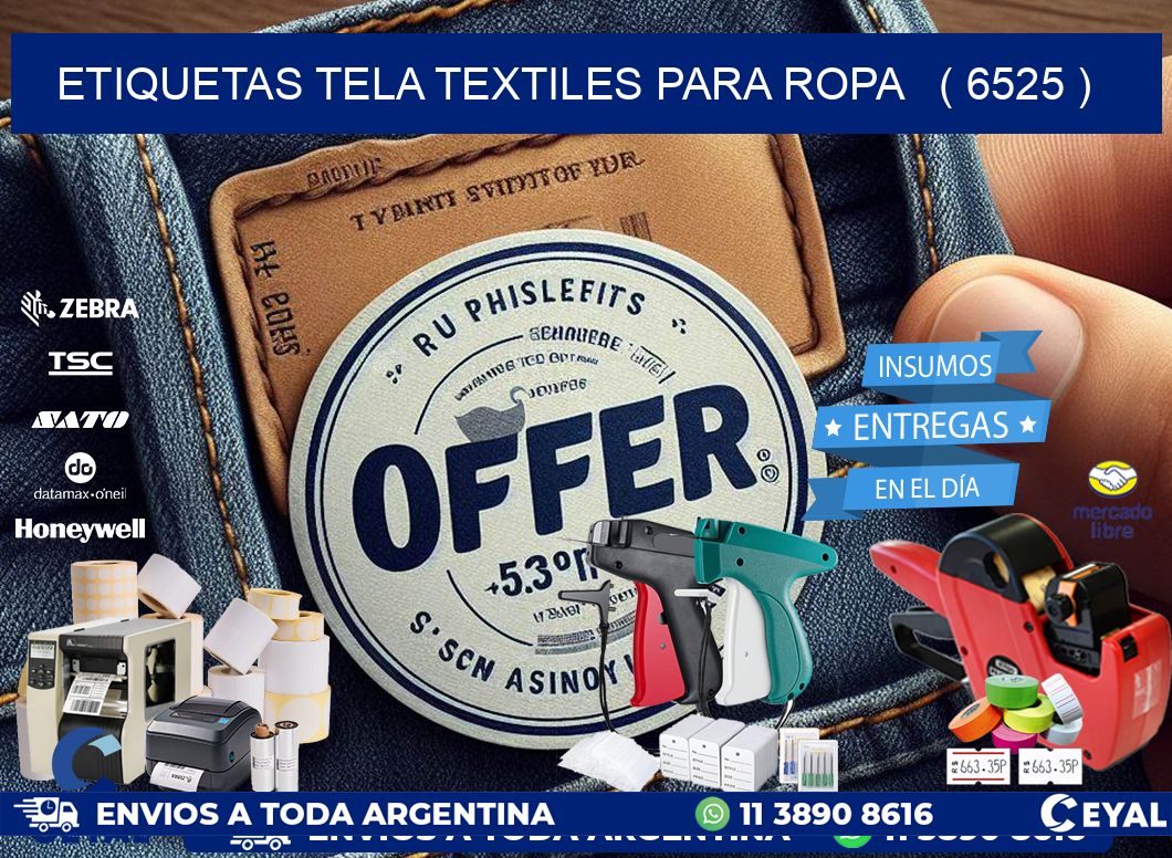 ETIQUETAS TELA TEXTILES PARA ROPA   ( 6525 )