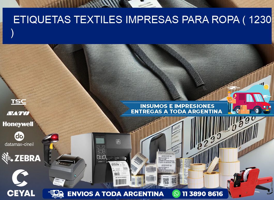 ETIQUETAS TEXTILES IMPRESAS PARA ROPA ( 1230 )