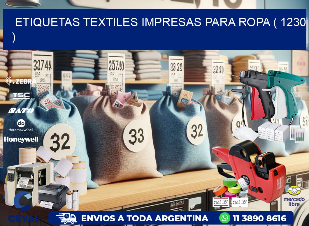 ETIQUETAS TEXTILES IMPRESAS PARA ROPA ( 1230 )