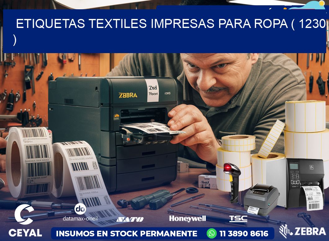 ETIQUETAS TEXTILES IMPRESAS PARA ROPA ( 1230 )