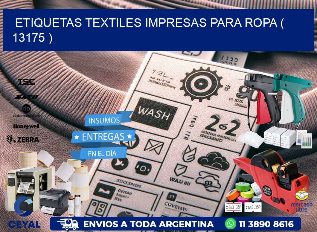 ETIQUETAS TEXTILES IMPRESAS PARA ROPA ( 13175 )
