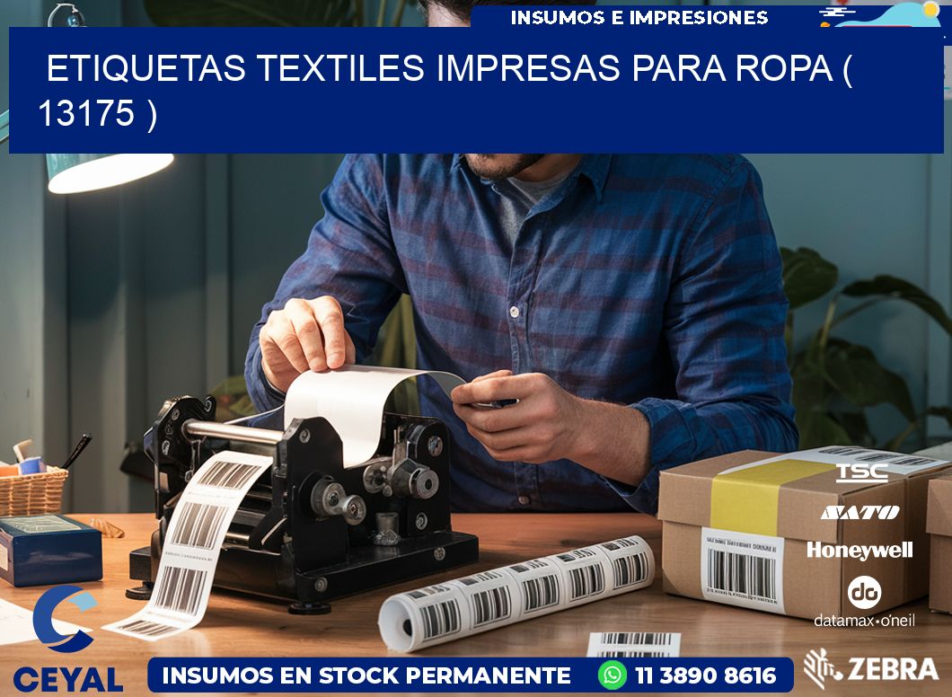 ETIQUETAS TEXTILES IMPRESAS PARA ROPA ( 13175 )