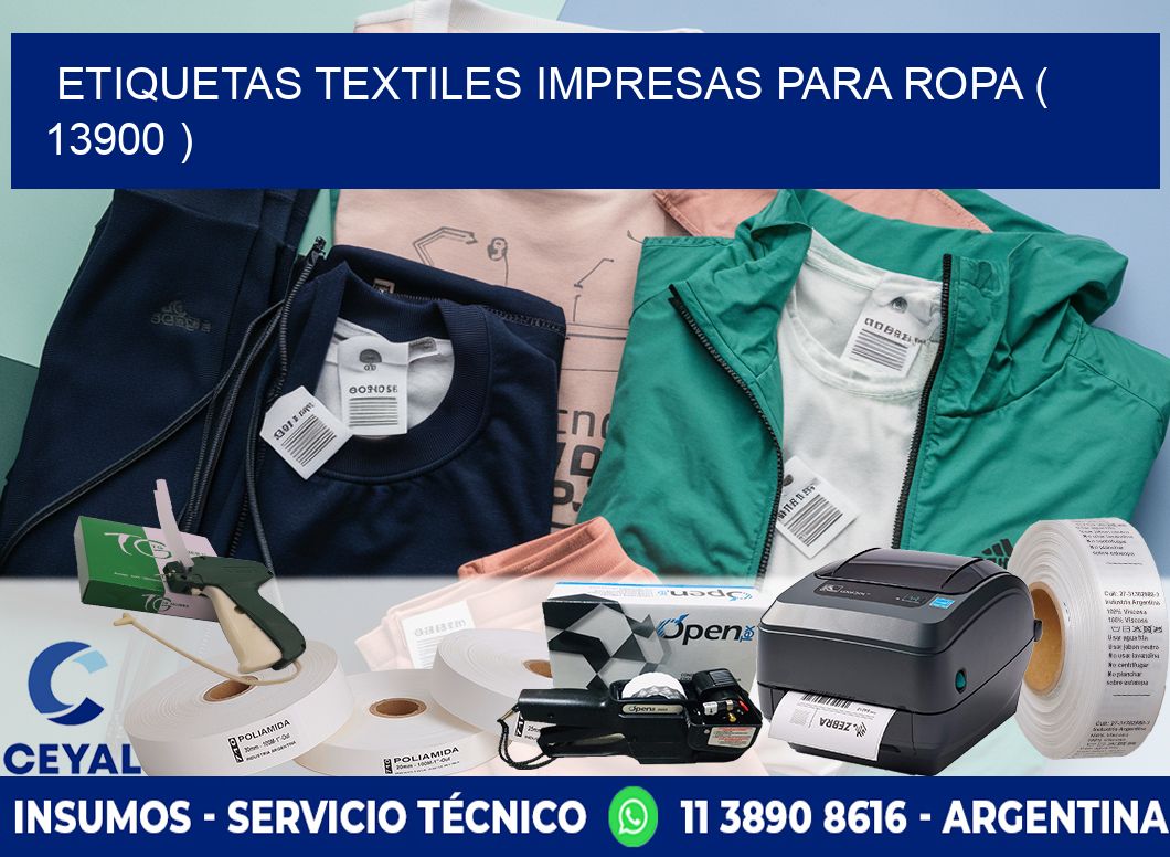 ETIQUETAS TEXTILES IMPRESAS PARA ROPA ( 13900 )