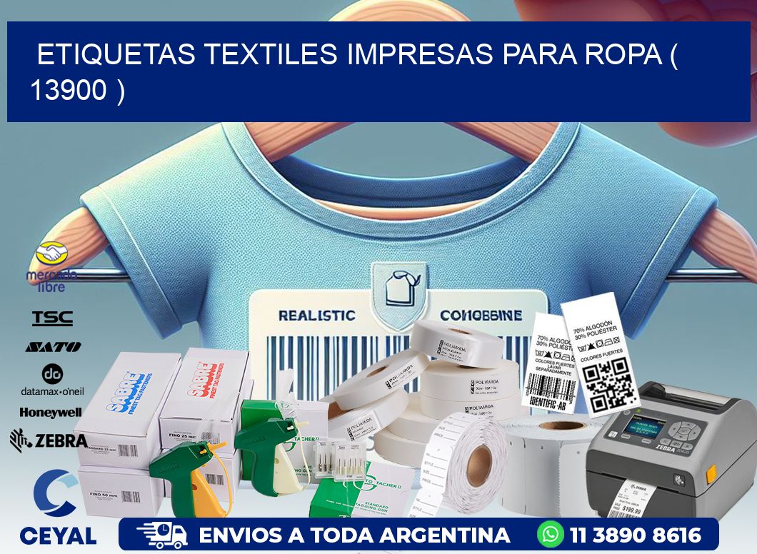 ETIQUETAS TEXTILES IMPRESAS PARA ROPA ( 13900 )