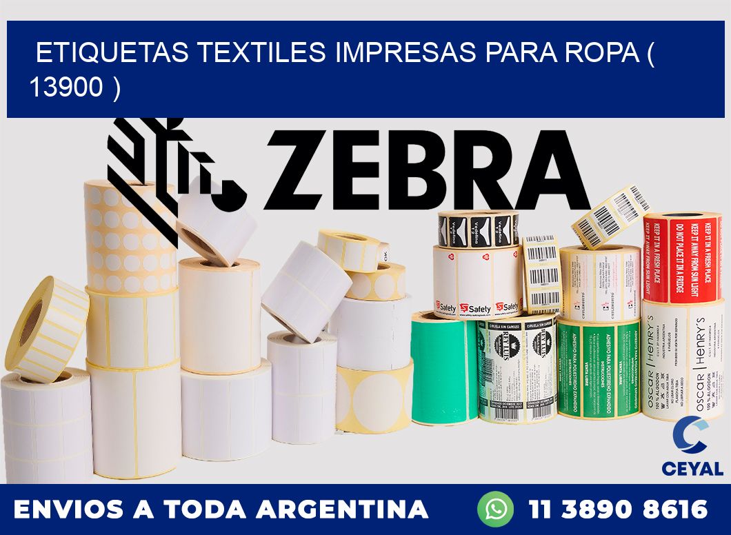 ETIQUETAS TEXTILES IMPRESAS PARA ROPA ( 13900 )