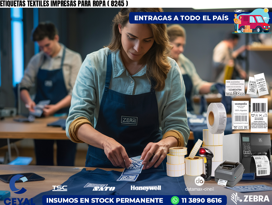 ETIQUETAS TEXTILES IMPRESAS PARA ROPA ( 8245 )
