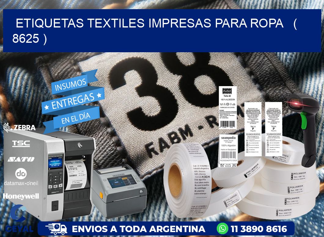 ETIQUETAS TEXTILES IMPRESAS PARA ROPA   ( 8625 )