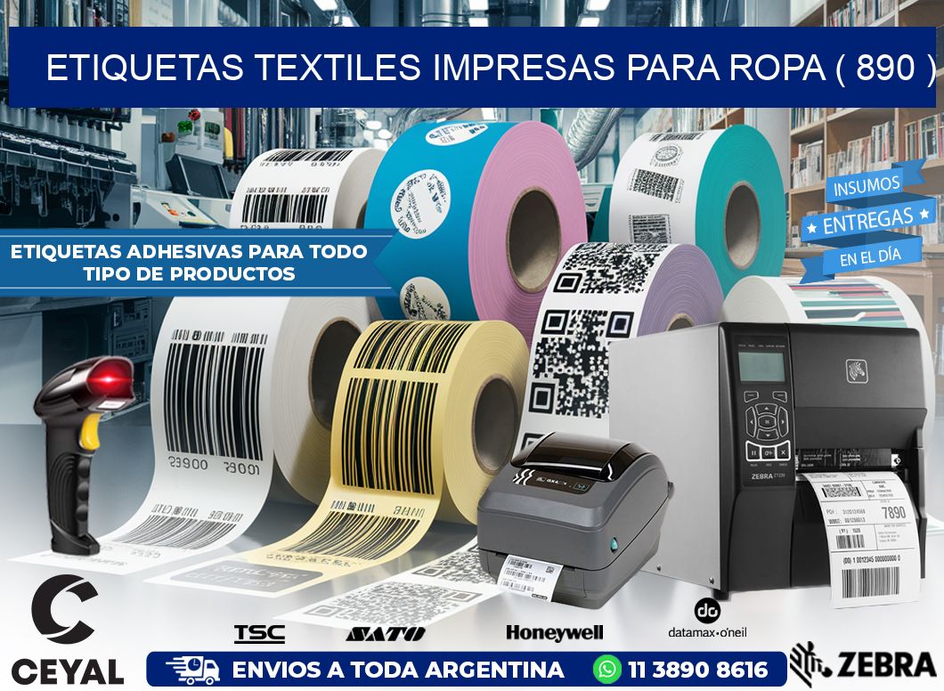 ETIQUETAS TEXTILES IMPRESAS PARA ROPA ( 890 )