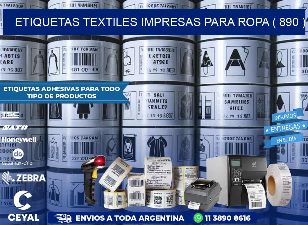ETIQUETAS TEXTILES IMPRESAS PARA ROPA ( 890 )