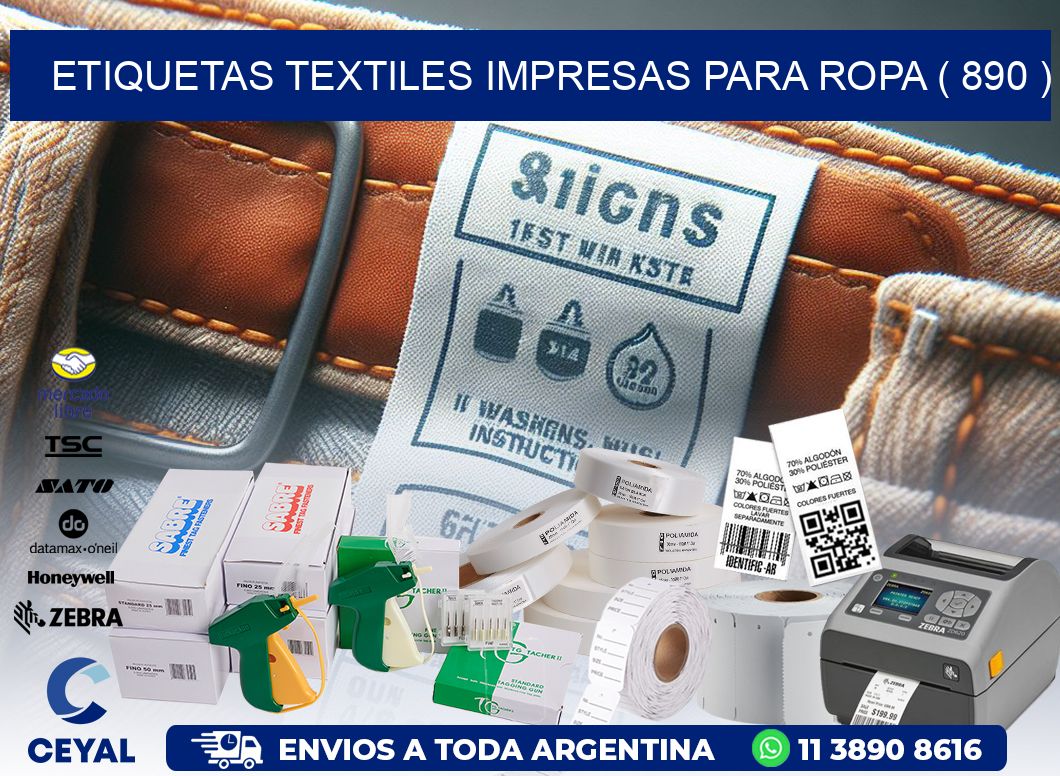 ETIQUETAS TEXTILES IMPRESAS PARA ROPA ( 890 )