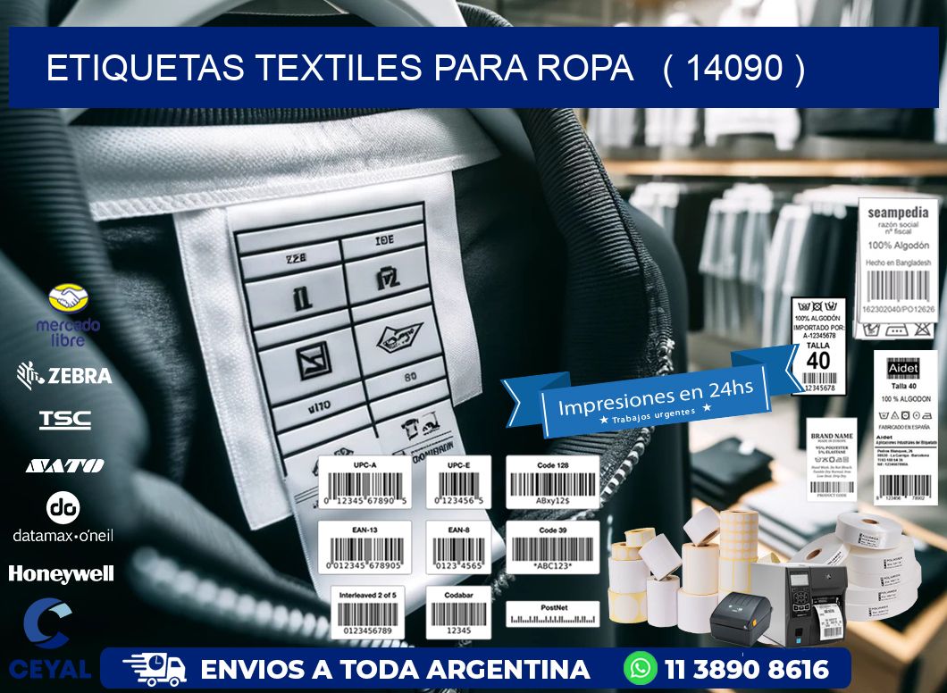 ETIQUETAS TEXTILES PARA ROPA   ( 14090 )
