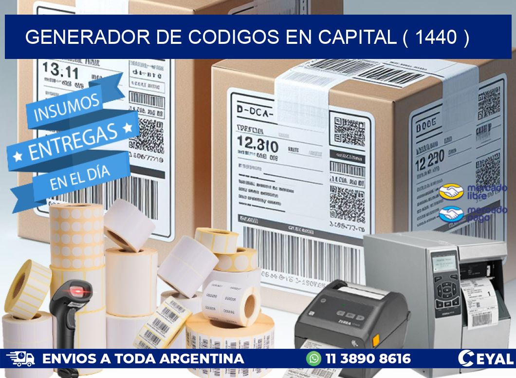GENERADOR DE CODIGOS EN CAPITAL ( 1440 )