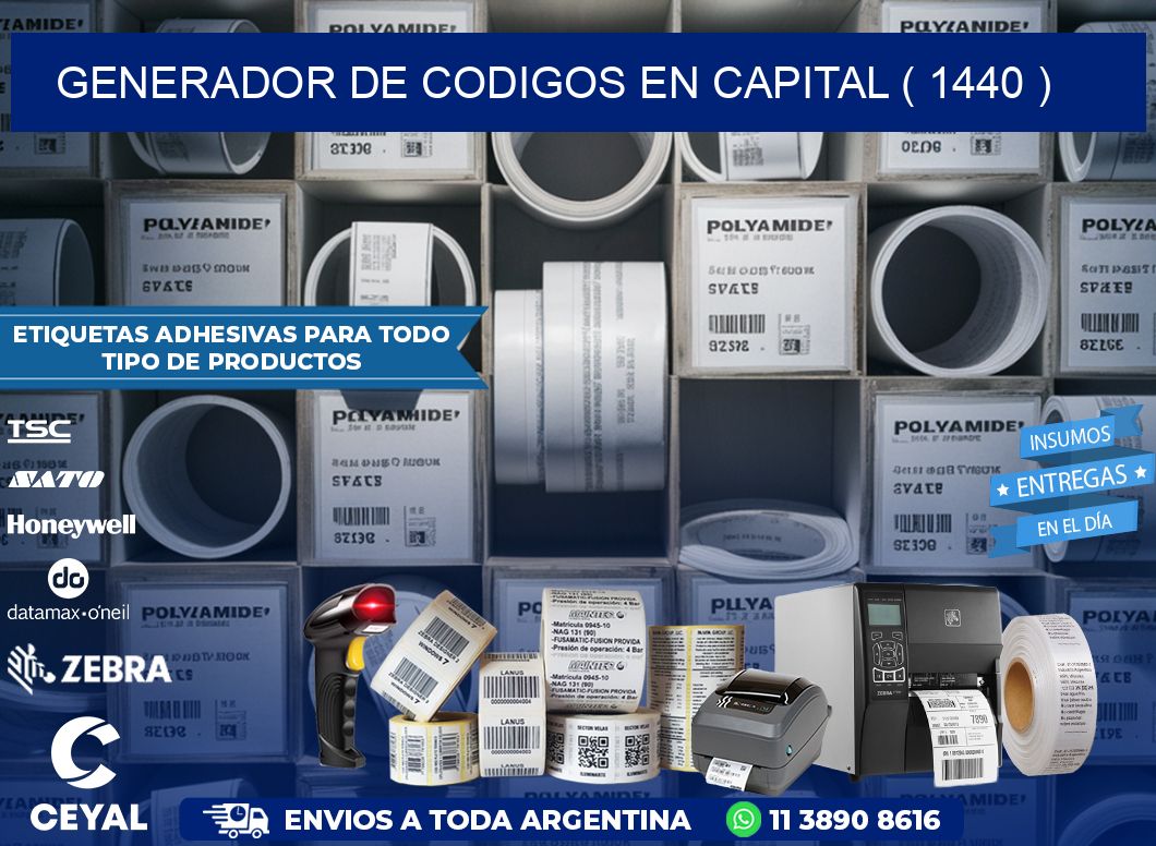 GENERADOR DE CODIGOS EN CAPITAL ( 1440 )