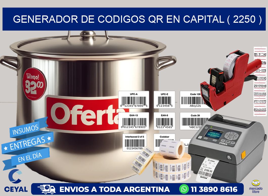 GENERADOR DE CODIGOS QR EN CAPITAL ( 2250 )