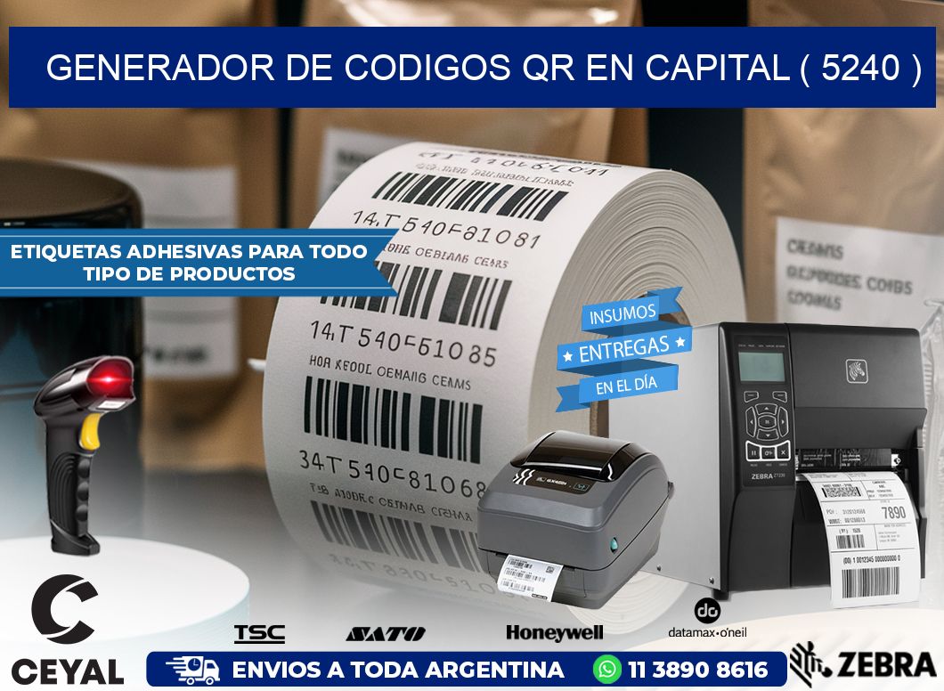 GENERADOR DE CODIGOS QR EN CAPITAL ( 5240 )
