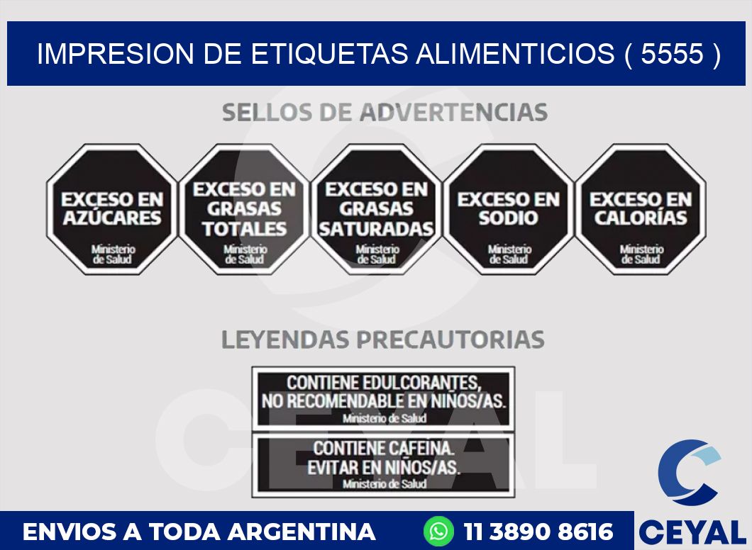 IMPRESION DE ETIQUETAS ALIMENTICIOS ( 5555 )