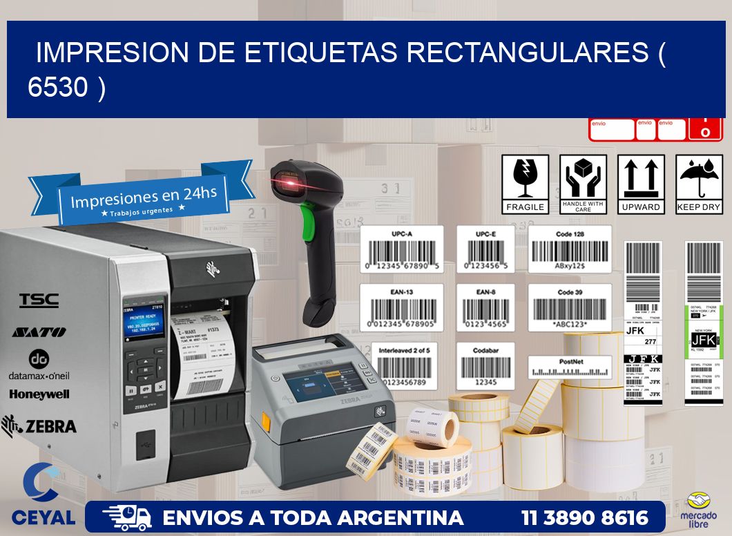 IMPRESION DE ETIQUETAS RECTANGULARES ( 6530 )