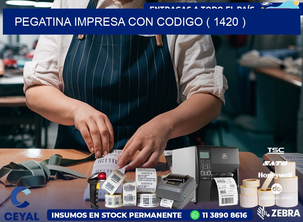 PEGATINA IMPRESA CON CODIGO ( 1420 )