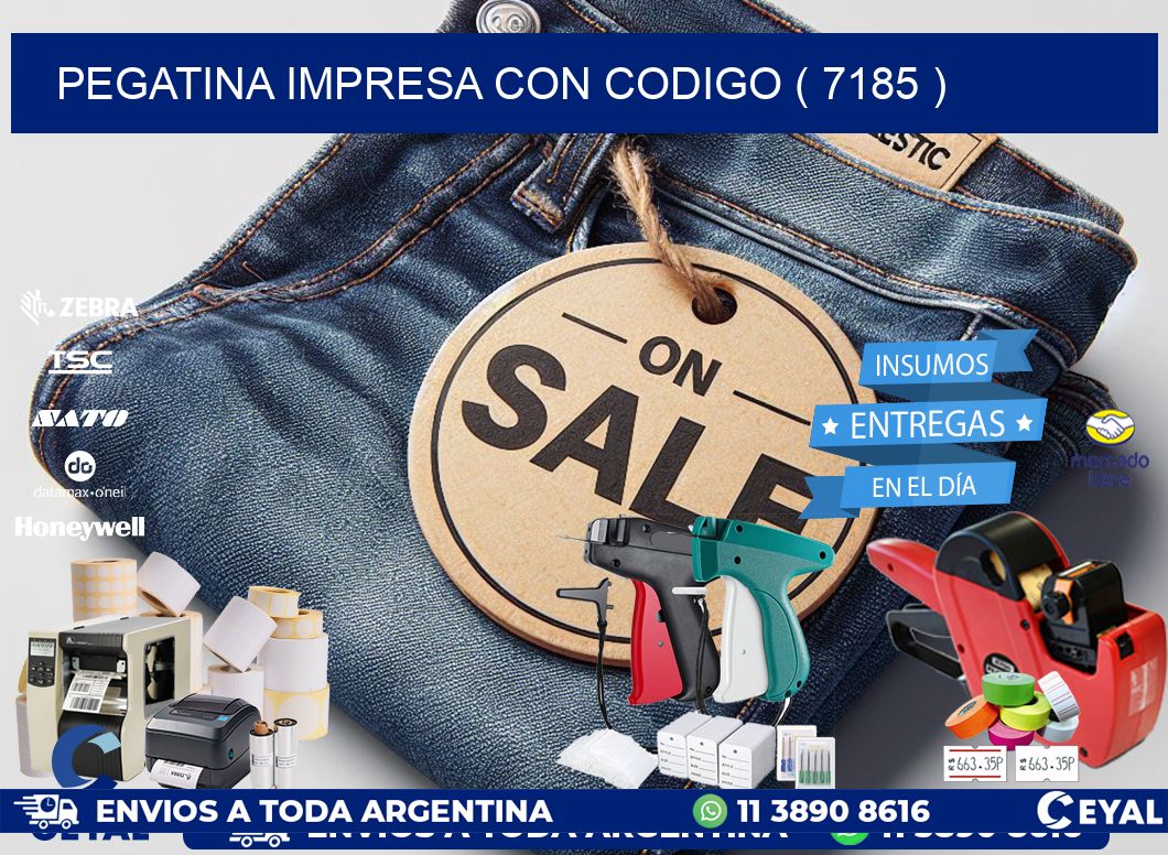 PEGATINA IMPRESA CON CODIGO ( 7185 )