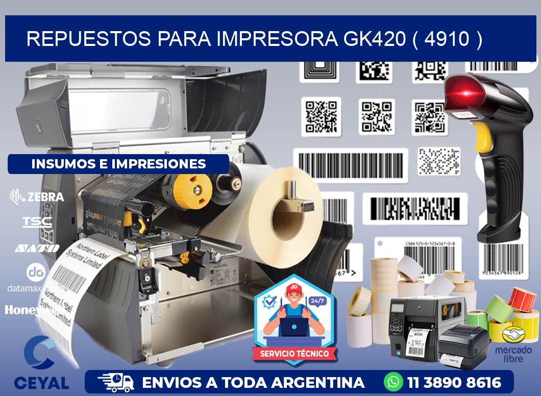 REPUESTOS PARA IMPRESORA GK420 ( 4910 )