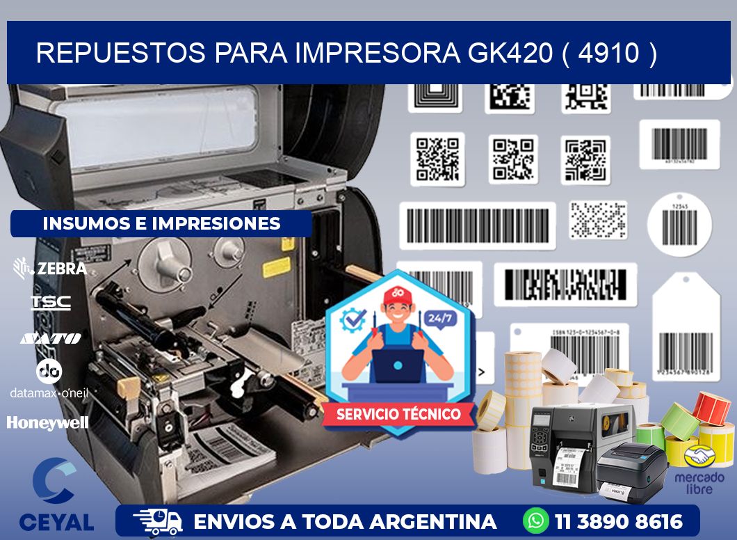 REPUESTOS PARA IMPRESORA GK420 ( 4910 )