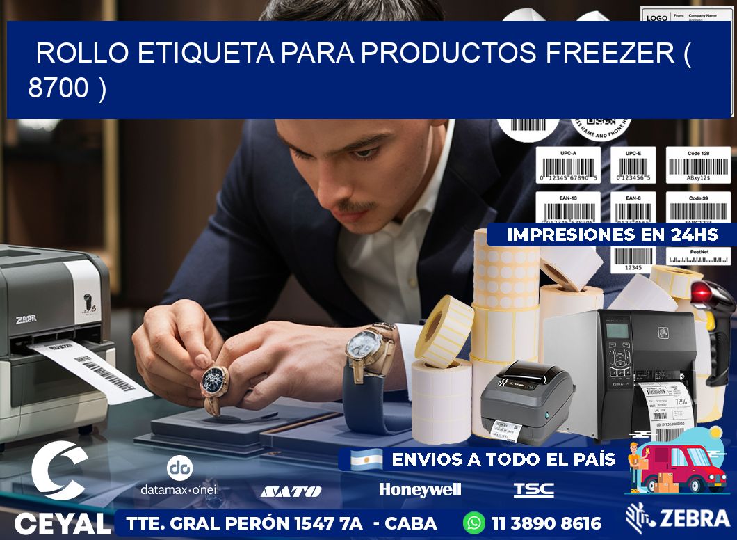 ROLLO ETIQUETA PARA PRODUCTOS FREEZER ( 8700 )