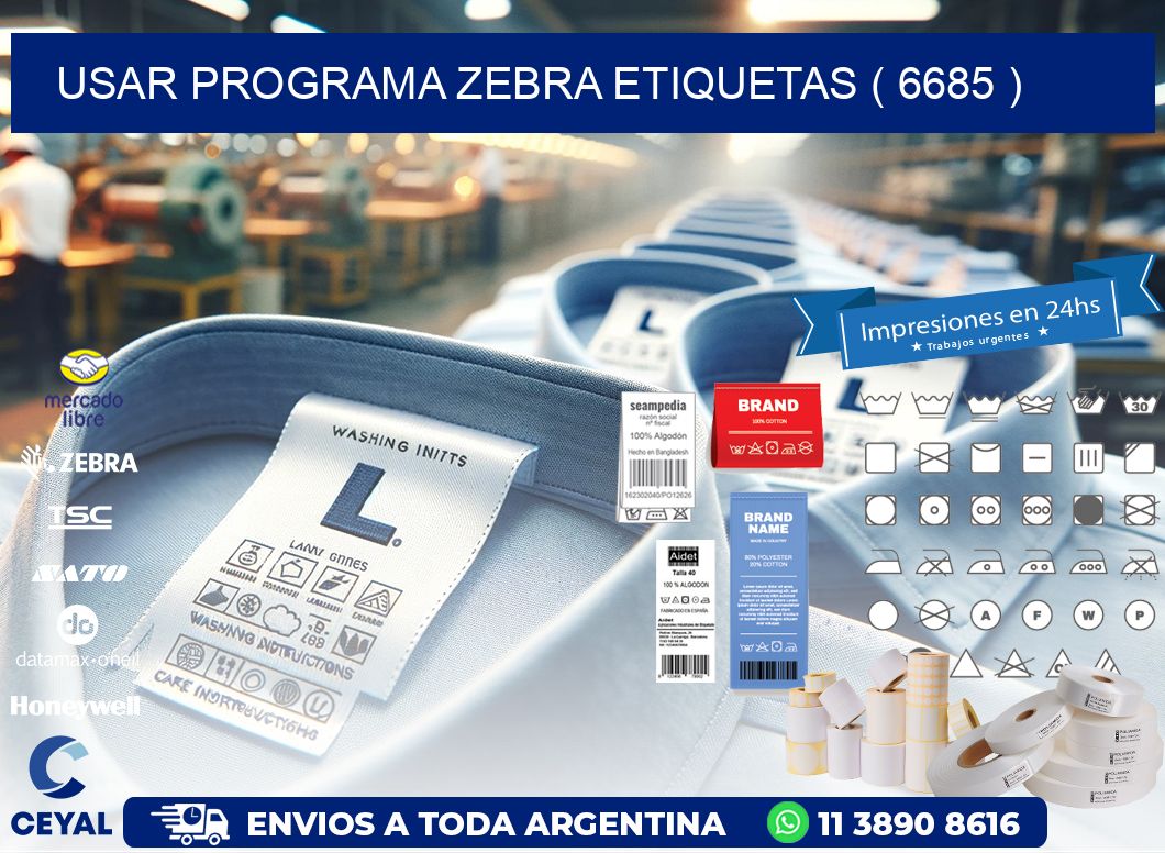 USAR PROGRAMA ZEBRA ETIQUETAS ( 6685 )