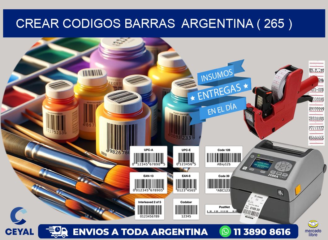 crear codigos barras  argentina ( 265 )